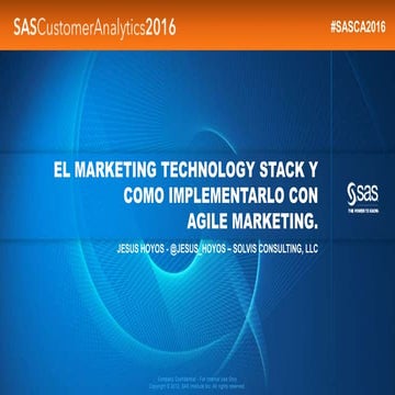 SAS Customer Analytics 2016 - Mexico City - Jesus Hoyos