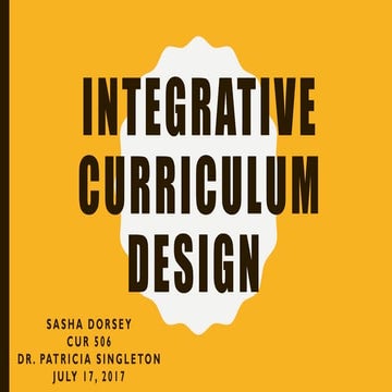 Sasha dorsey integrative curriculum
