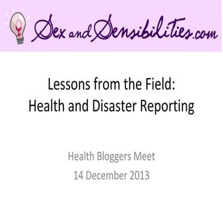 Lessons from the Field: Health and ...