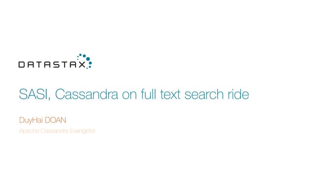 Sasi, cassandra on full text search ride