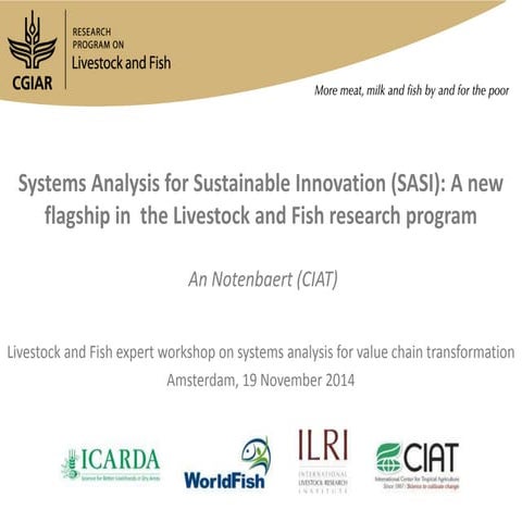 Systems Analysis for Sustainable Innovation (SASI): A new flagship in  the Li...