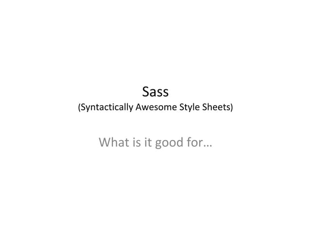 Simple introduction Sass