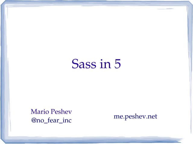 Sass in 5