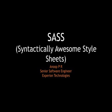Introduction to sass | PPT