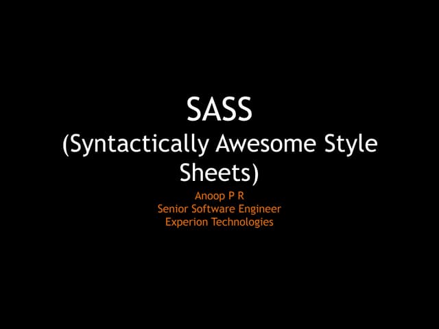 Introduction to sass