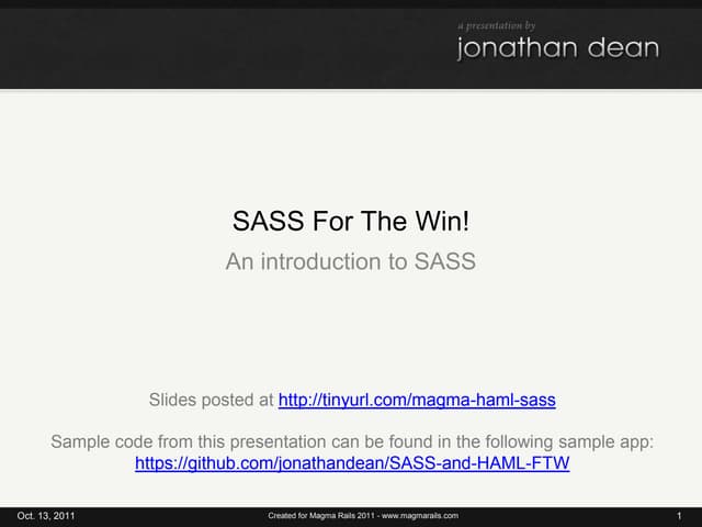 Introduction to SASS