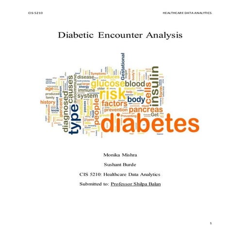 Diabetic Encounter Analysis using SAS studio