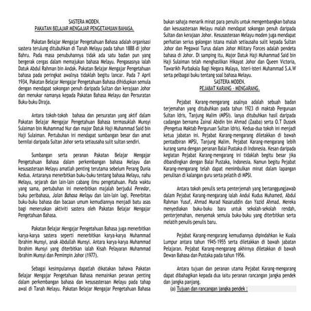 Sastera moden, Pakatan Belajar Mengajar Pengetahuan Bahasa.