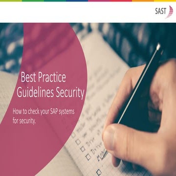 Best Practice Guide Security: How to check your SAP systems for security. [We...