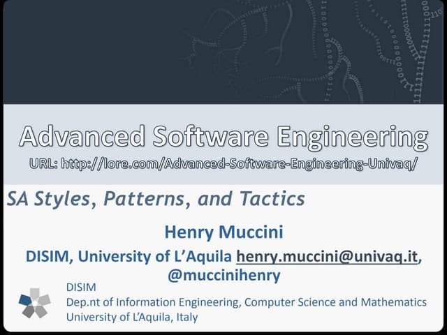 Software Architecture Styles