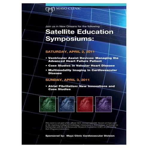 Mayo Clinic - 2011 ACC Satellite Education Symposiums