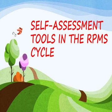 Self Assessment Tool in the RPMS