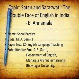 Satan and saraswati the double face...