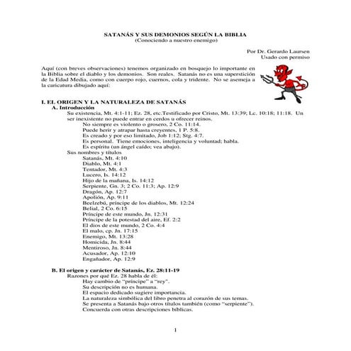 Satanas y sus demonios segun la Biblia | PDF