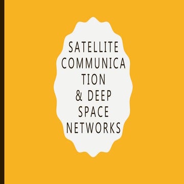 satellite communication and deep space networks