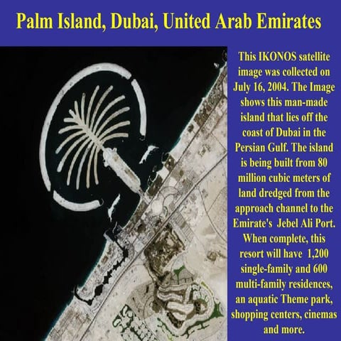 Satellite photos of landmark on Earth