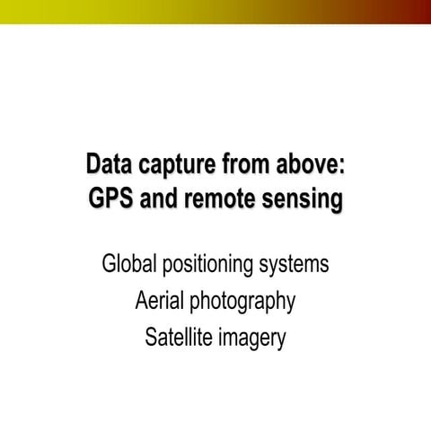 Satellite and aerial surveys