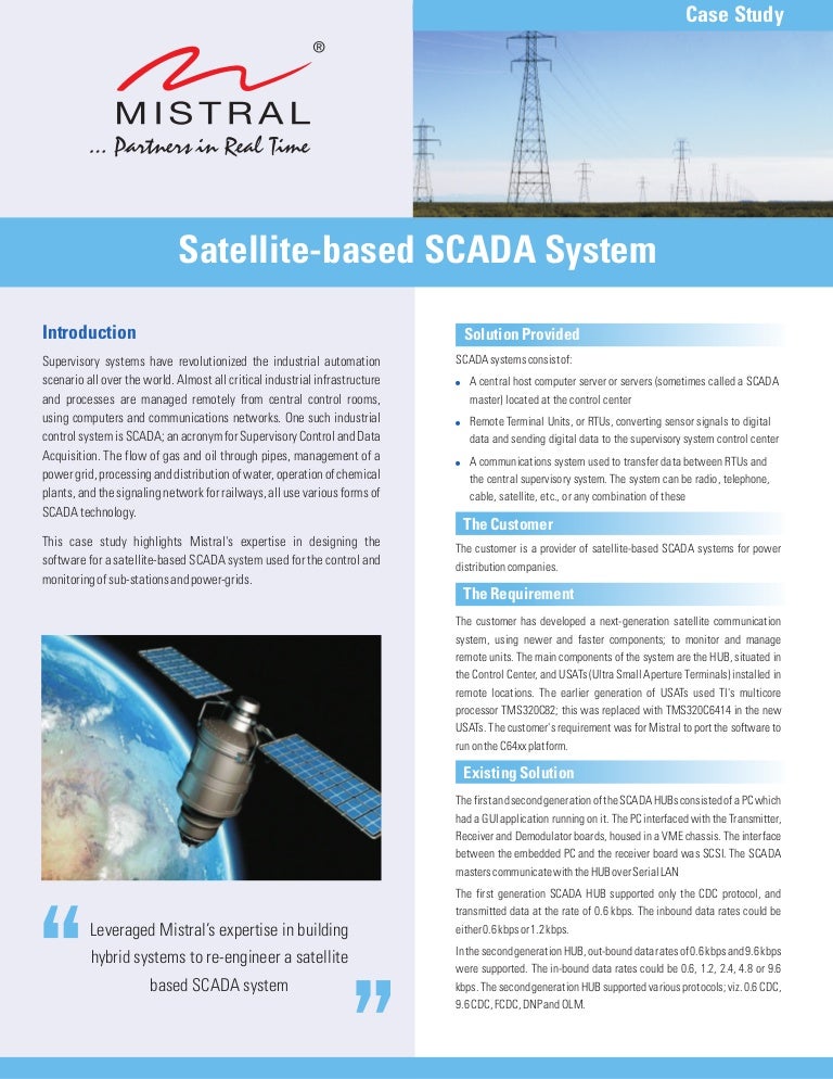 Satellite based SCADA systems