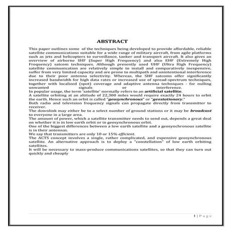 Satellite communication full report  original  2