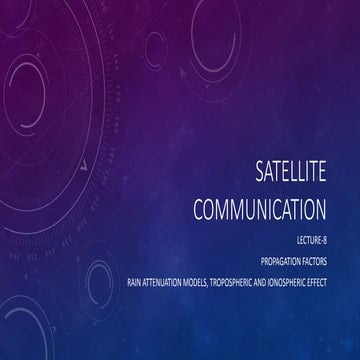 Satellite communication lecture8