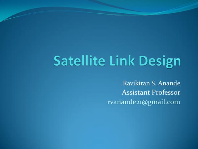 Satellite link design