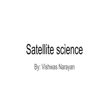 Satellite science