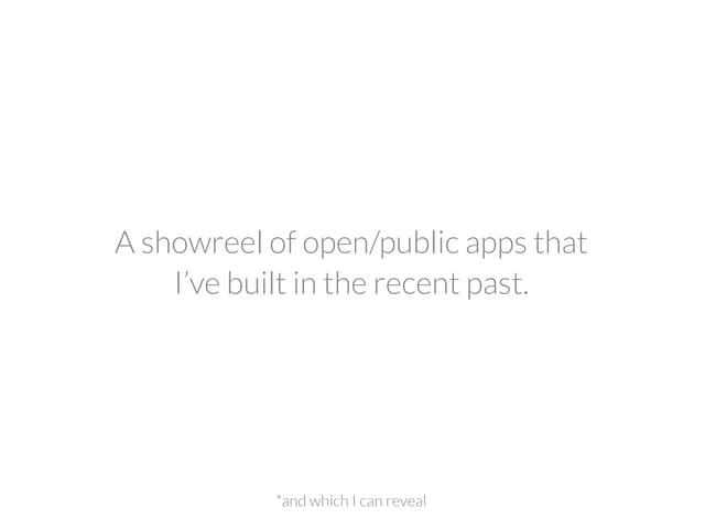 Apps and Hacks Showreel