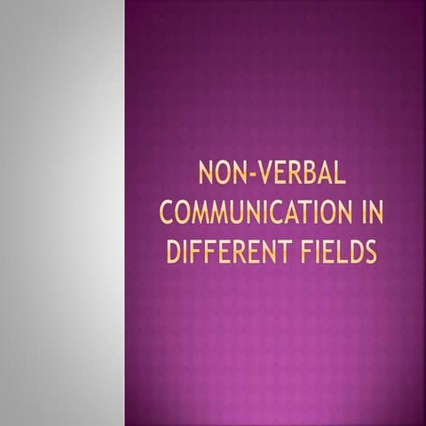 non verbal communication in different fields