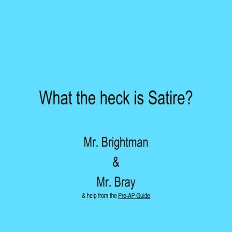 Satire Literary Terms
