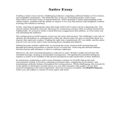 Example Of A Satirical Essay.pdf