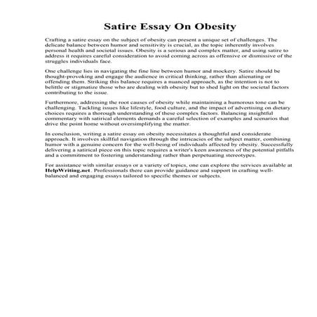 Satire Essay On Obesity.pdf