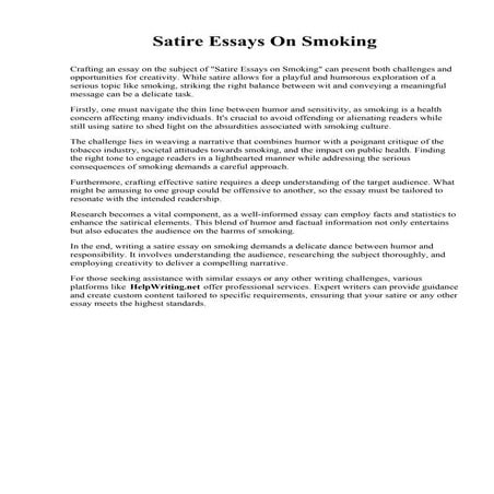 Smoking Essays | PDF
