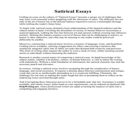 Satirical Essays