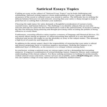 Satirical Essays Topics.pdf