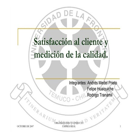 SatisfaccióN Al Cliente Y MedicióN De La Calidad | PDF
