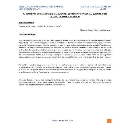 Calidad de Servicio: como satisfacer al cliente con calidad valor y servicio