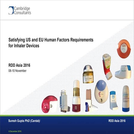 Satisfying us and eu human factors requirements for inhaler devices