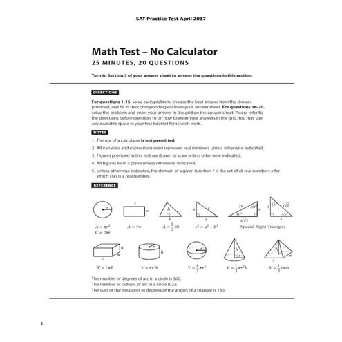 SAt practice test april 2017 qp