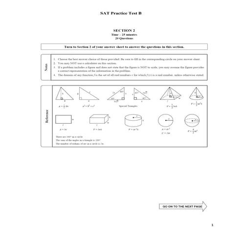 SAT Practice Tests B