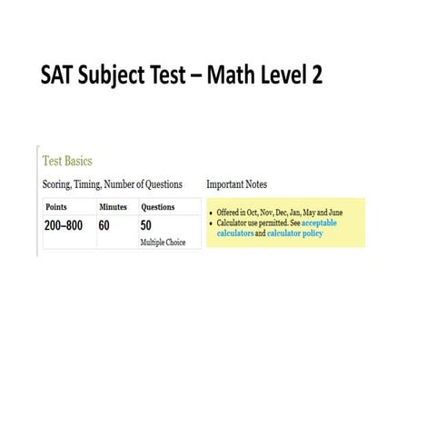 Sat Subject Test Math II