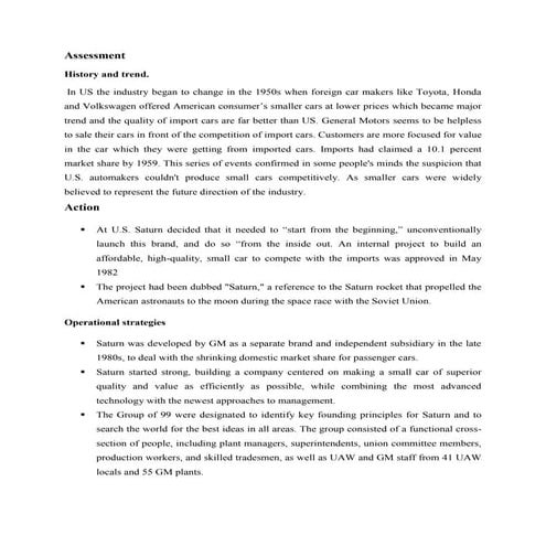 Saturn branding and positining case