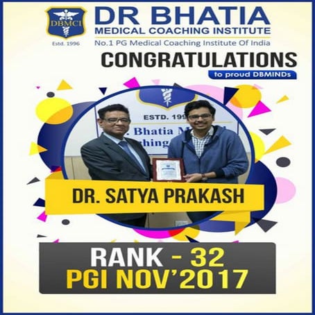 Dr Satya Prakash , RANK – 32 IN PGI NOV 2017 DBMCI | PDF
