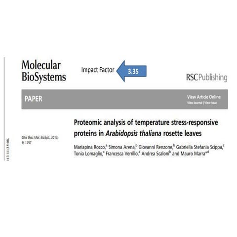 temperature stress responsive proteins of Arabidopsis.