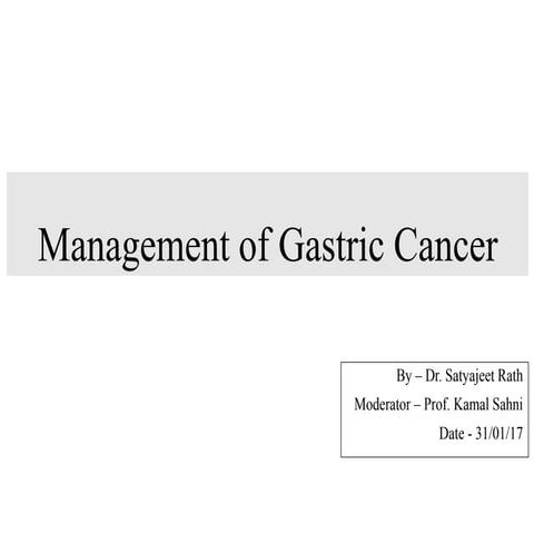 Satyajeet Carcinoma Stomach management 