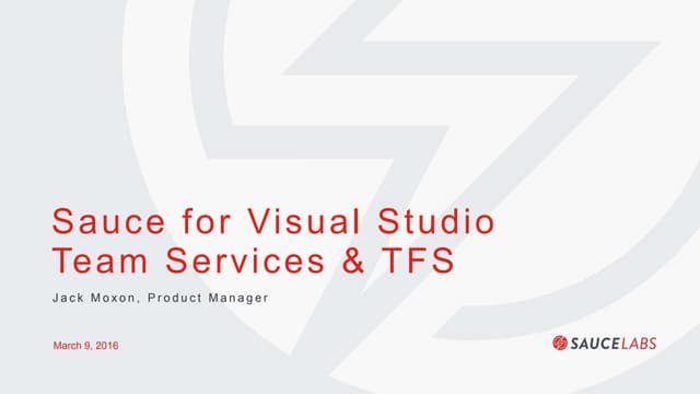 Sauce Labs for Visual Studio Team Services & TFS