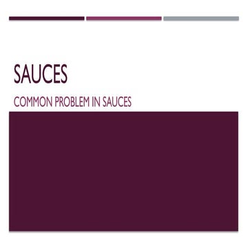 Comprehensive Guide to Common Sauce Problems and Solutions in Culinary ...