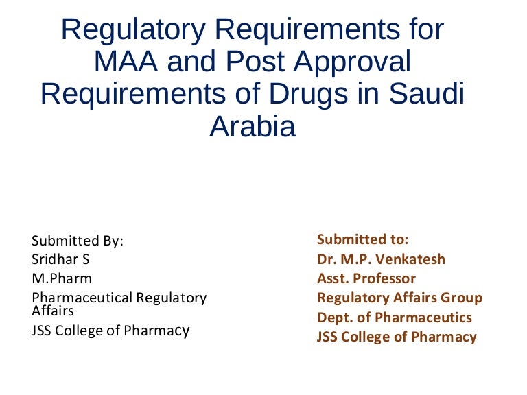 Regulatory requirements for drug approval in Saudi Arabia