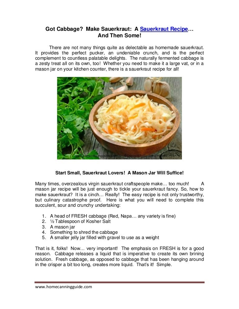 A Sauerkraut Recipe How To Make Sauerkraut At Home
