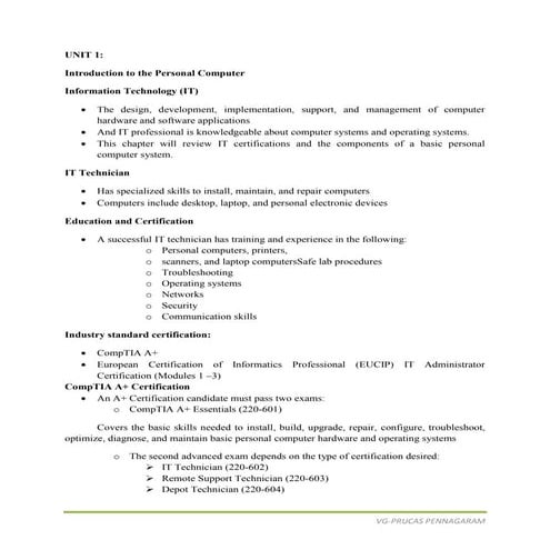 SYSTEM ADMINISTRATION AND MAINTENANCE NOTES PERIYAR UNIVERSITY