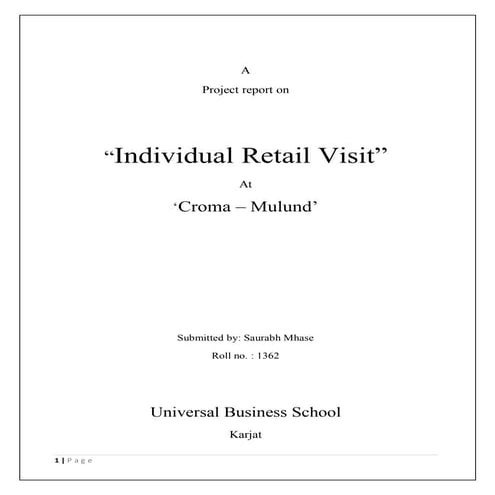 Retail store analysis - Croma, Mulund